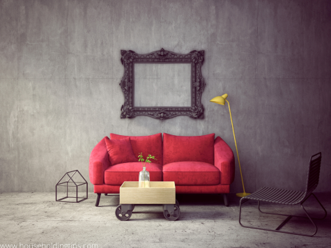 Red Couch with Cushion